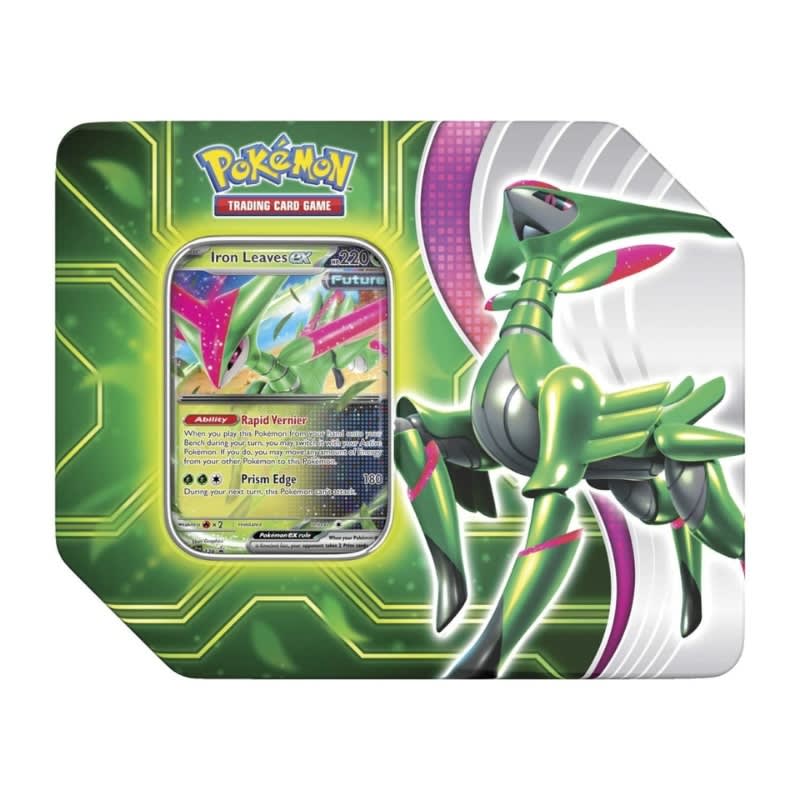 Pokemon TCG Paradox Clash Tin Iron Leaves Ingles 0