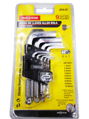 JUEGO DE LLAVES ALLEN BOLA CORTO