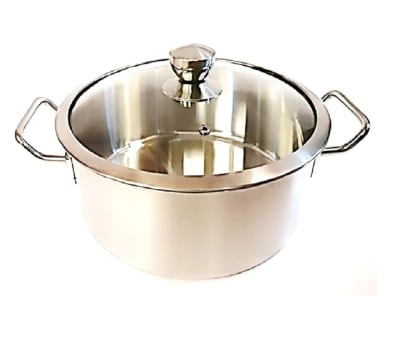 OLLA ACERO INOXIDABLE  Ø30 CM TAPA VIDRIO