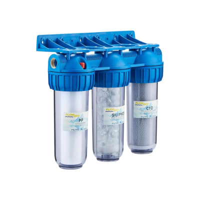 FILTRO PURIFICADOR DE AGUA 3 ETAPAS FLOWPRO ANTISARRO ABLANDADOR 3/4 (PP+CRISTALES+CTO) 3/4