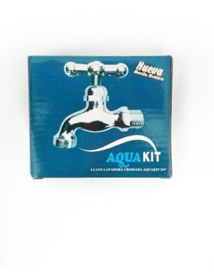 LLAVE LAVADORA CROMADA AQUAKIT 3/4 (CAJA AZUL)