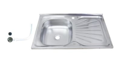 LAVAPLATOS ACERO INOXIDABLE  80 x 50 CM SOBREPUESTO SECADOR IZQUIERDO