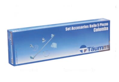 SET DE ACCESORIOS BAÑO 5 PIEZAS COLOMBA