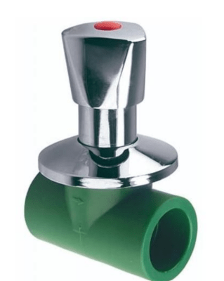 LLAVE DE PASO PPR CAMPANA CROMADA 25 MM