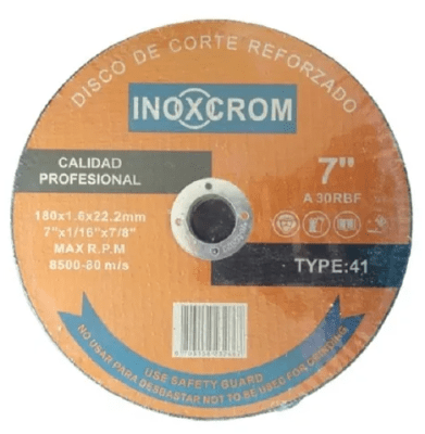 DISCO DE CORTE  METAL Ø7 (NARANJO) 10 UNIDADES