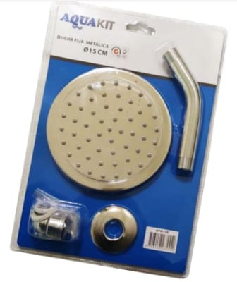 DUCHA FIJA  METALICA Ø15 CM BRAZO 15 CM (BLISTER)