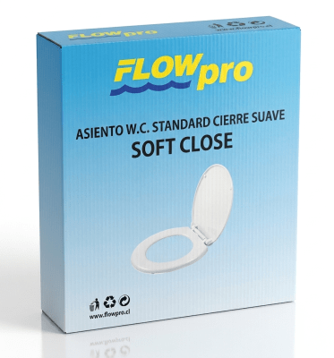 ASIENTO TAPA W.C. SOFT CLOSE CIERRE SUAVE FLOWPRO (CAJA DE COLOR)