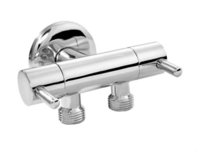 LLAVE DOBLE SALIDA CORTE RAPIDO EN BRONCE (BLISTER)