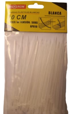 AMARRAS PLASTICAS BLANCAS 10 CM (PACK 100 UNIDADES)