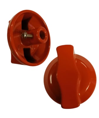 PERILLA METALICA MEDIA LUNA ROJA C/PERNO