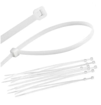 AMARRAS PLASTICAS BLANCAS 30 CM (100 UNIDADES)