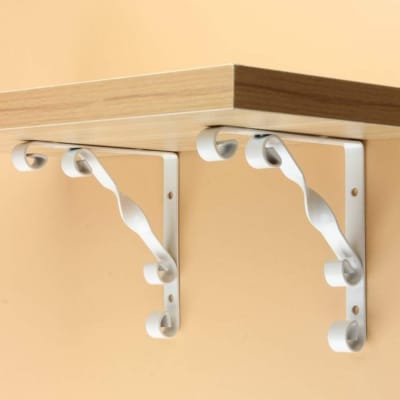 SOPORTE ESCUADRA METALICO DECORATIVO BLANCO 20 x 20 CM