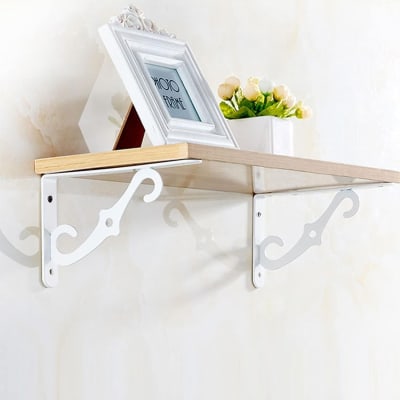SOPORTE ESCUADRA METALICO TIPO S BLANCO 14 x 19 CM