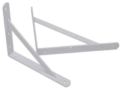 SOPORTE ESCUADRA METALICO REFORZADO BLANCO 25 x 40 CM