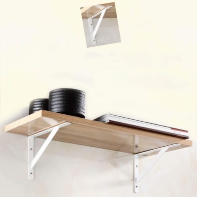 SOPORTE ESCUADRA METALICO REFORZADO BLANCO 33 x 50 CM
