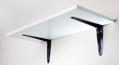 SOPORTE ESCUADRA METALICO NEGRO 30 x 35 CM