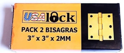 BISAGRAS USALOCK BRONCEADA 3 x 3 x 2 MM (2 UNIDADES)
