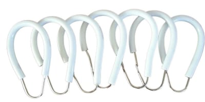 SET 12 ARGOLLAS (GANCHOS) METALICOS PLASTIFICADOS CORTINA