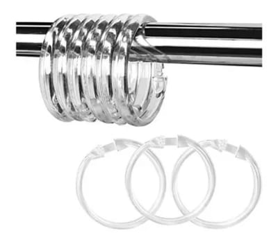 SET 12 ARGOLLAS (GANCHOS) TRANSPARENTES PARA CORTINA