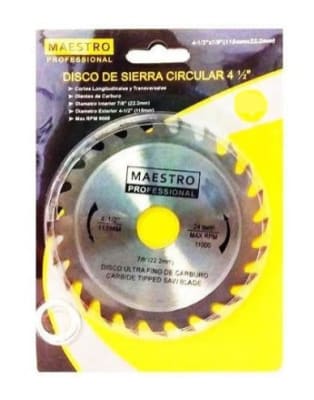 DISCO DE CORTE MADERA Ø4 1/4 Pulg. 40 DIENTES