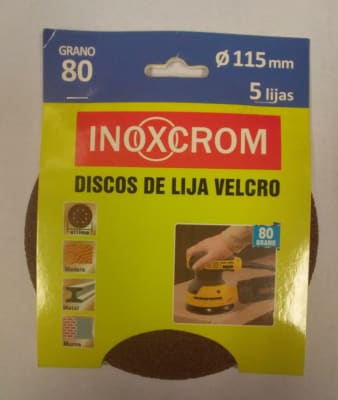 DISCOS DE LIJA VELCRO Ø115 MM GRANO 80 (5 DISCOS x SET)