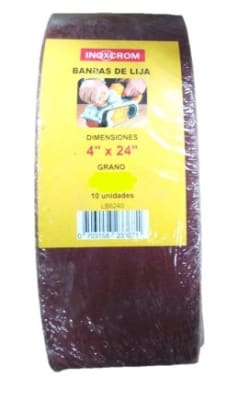 BANDAS DE LIJA  4 x 24 GRANO 100 (10 BANDAS x SET)