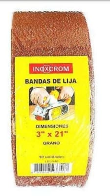 BANDAS DE LIJA 3 x 21 GRANO 100 (10 BANDAS x SET)
