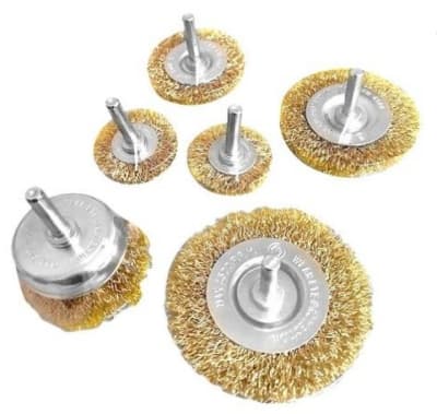 SET DE 6 CEPILLOS DE ACERO PARA TALADRO