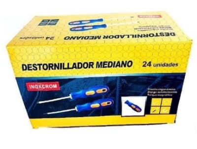 DESTORNILLADOR MANGO GOMA PUNTA PALETA MEDIANO (CAJA 24 U)
