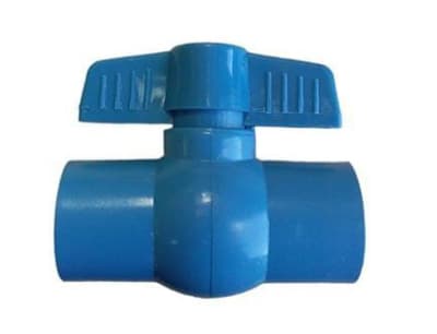 LLAVE PASO BOLA PVC 25 MM CELESTE (SIN HILO)