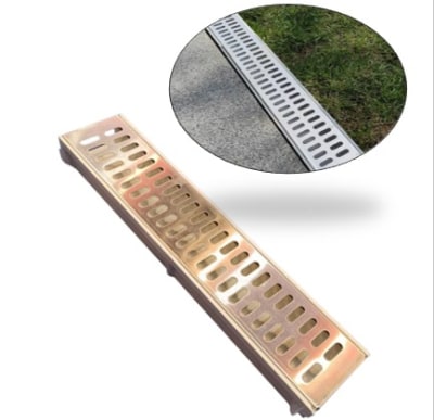 CANALETA DE PISO TERMOPLASTICA CON REJILLA ACERO INOXIDABLE (U80 x 60 x 500) MM