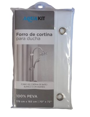 FORRO DE CORTINA DE BAÑO BLANCO (CON IMANES)
