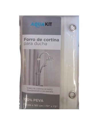 FORRO DE CORTINA DE BAÑO TRANSPARENTE (CON IMANES)