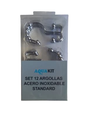 SET 12 ARGOLLAS (GANCHOS) ACERO INOXIDABLE STANDARD