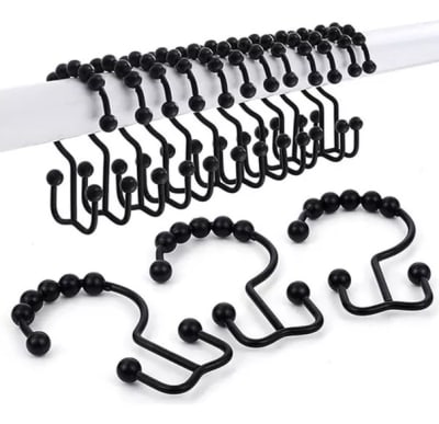 SET 12 ARGOLLAS (GANCHOS) ACERO NEGRAS STANDARD