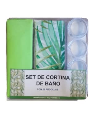 CORTINA BAÑO CON FORRO Y ARGOLLAS (DIF, DISENOS)