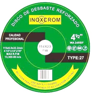 DISCO  DE DESBASTE REFORZADO Ø4 1/2 (VERDE)