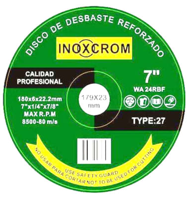 DISCO  DE DESBASTE REFORZADO Ø7 (VERDE)