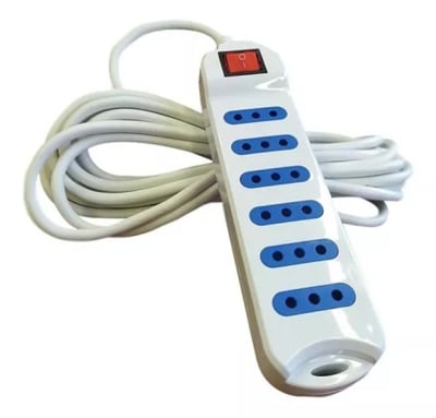 ALARGADOR MULTIPLE C/INTERRUPTOR 6 TOMAS 5 MT