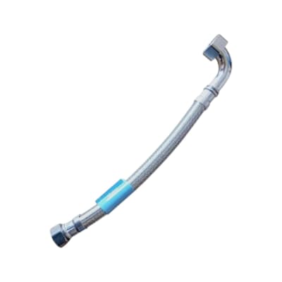 FLEXIBLE ALTA PRESION Ø18 MM 1/2 Pulg. x 3/4 Pulg. 30 CM C/CODO
