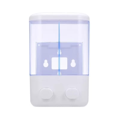DISPENSADOR JABON LIQUIDO ACRILICO BLANCO DOBLE 1 LT