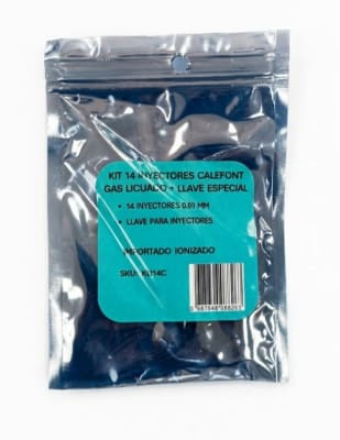KIT CALEFONT IMPORTADO IONIZADO 14 INYECTORES GAS LICUADO + LLAVE ESPECIAL