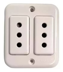 ENCHUFE HEMBRA SOBREPUESTO DOBLE