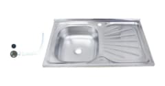 LAVAPLATOS ACERO INOXIDABLE  80 x 50 CM SOBREPUESTO SECADOR IZQUIERDO