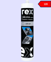 SILICONA  NEUTRA GRIS TECHO/ TAPAGOTERA CARTUCHO 300ML REX