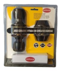 JUEGO CERRADURA DE ENTRADA CON CERROJO DE SEGURIDAD NEGRO MATE