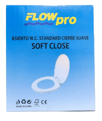 ASIENTO TAPA W.C. SOFT CLOSE CIERRE SUAVE FLOWPRO (CAJA DE COLOR)