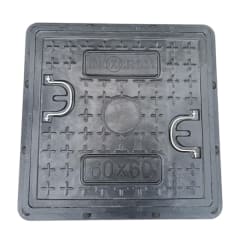 TAPA DE CAMARA POLIMERO INDUSTRIAL C/MANILLA (60 x 60) CM 3 TONELADAS