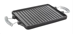 PLANCHA CHURRASQUERA FIERRO FUNDIDO RECTANGULAR 42 X 23 CM C/ASAS CROMADAS (4.5 KG)