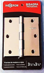 BISAGRAS PROFESIONAL INOXCROM BRONCEADA 3.5 x 3.5 x 2 MM (2 UNIDADES)